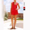 Lace-up Sleeveless Backless Top High Waist Shorts Suit - 图片 3